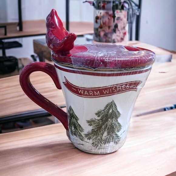 ๐๏ธ St Nicholas Square Hand Painted Yuletide Cup & Coaster Set 'Warm Wishes' - Picture 2 of 5